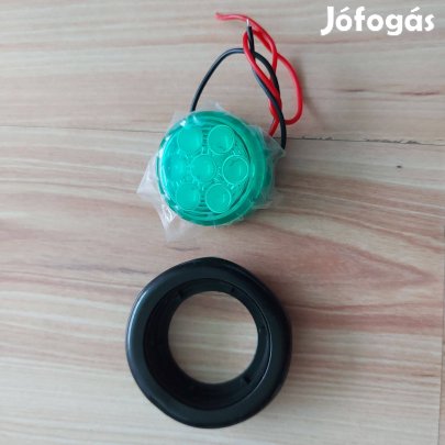Új, kerek Led jelzőlámpa 24V zöld eladó