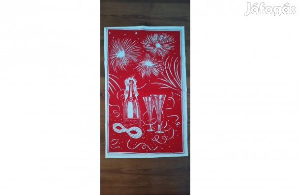 Új, konyharuha szilveszteri mintával