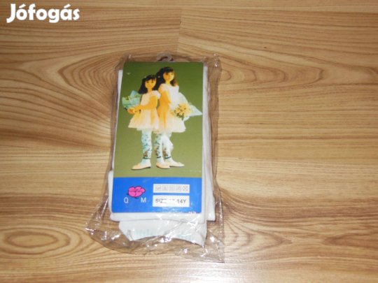 Új, lányka, ünneplős, alkalmi, harisnya. Fehér