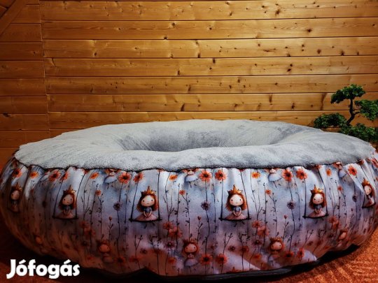 Új, lehúzható és mosható, megfordítható, fánk alakú XL-es kutyafekhely