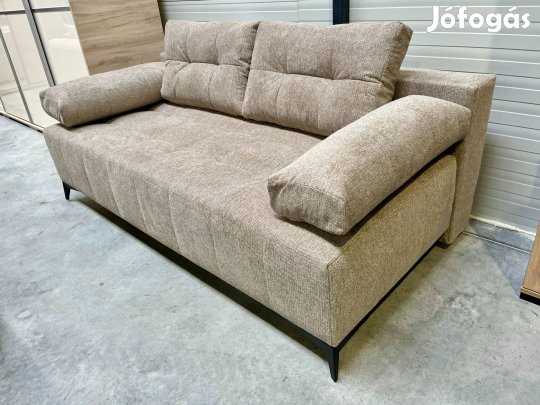 Új, magasfekhelyes, táskarugós kanapé, ágyneműtartóval, széles fekvőfe