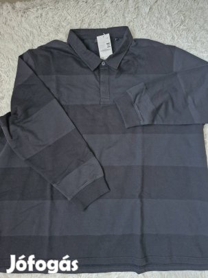 Új, még papírcimkés 6XL férfi fekete hosszú ujjú póló