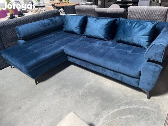 Új, mélykék bársony, extra kényelmes ülőfelületű, ágyazható ágyneműtar