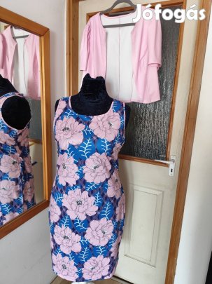 Új, molett, alkalmi női ruha+ bolero, 56-os, (rózsaszín)