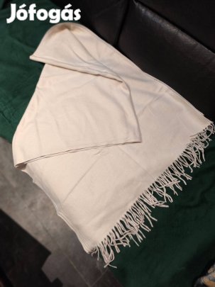 Új, nagy méretű kasmír sál, törtfehér