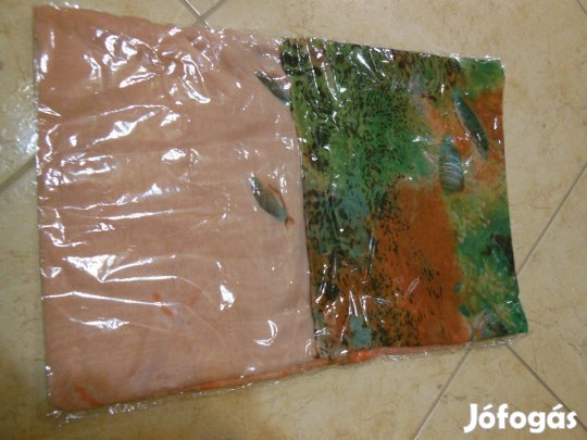 Új, nagyméretű, halacskás, akváriumos sál