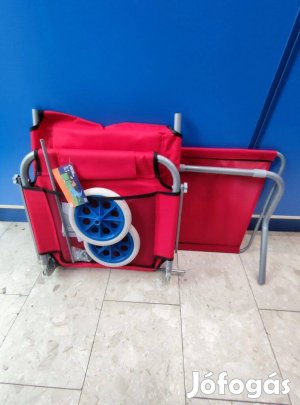Új! napozószék kerekes, napellenzővel!