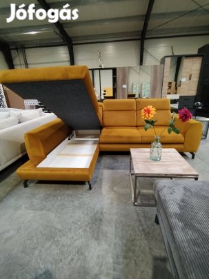 Új, okkersárga sarokkanapé