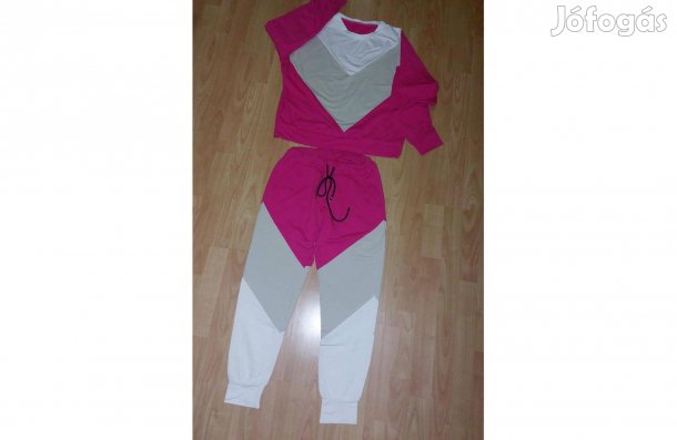 Új, olasz, pamut, tricolor női szabadidő szett