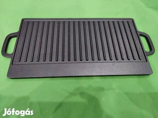 Új! öntöttvas grillserpenyő Overmont 43×23 cm