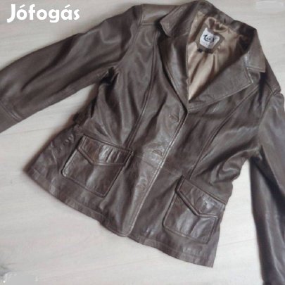 Új, puha csokibarna bőrdzseki / zakó 2xl