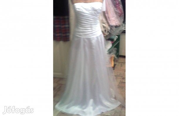 Új, szatén-tüll esküvői, báli, szalagavató ruha eladó