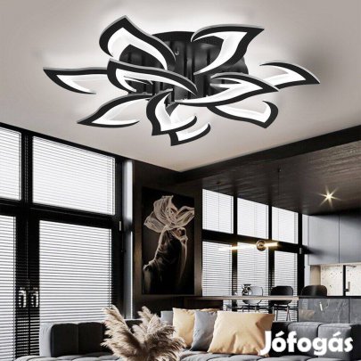 Új, távirányítós, matt fekete led lámpa eladó