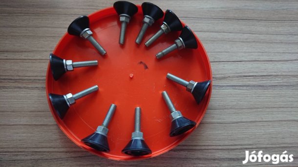 Új acél bútor és gép láb, műanyag talppal eladó