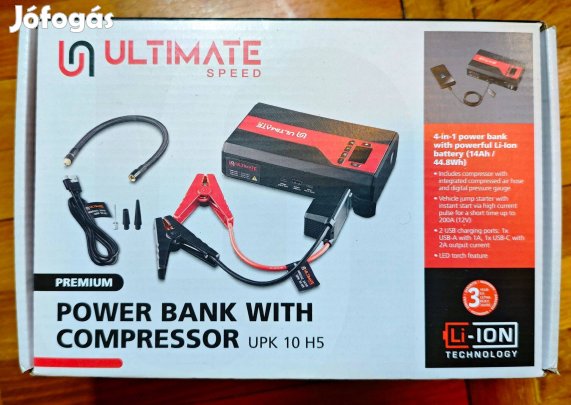 Új akku bikázó indításrásegítő powerbank kompresszor Ultimate Speed