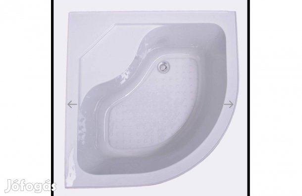 Új akril 80x80 cm íves mély zuhanytálca