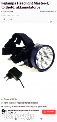 Új aksis fejlámpa eladó