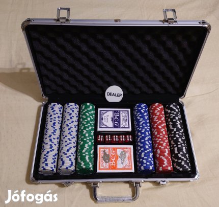 Új alu bőröndös póker készlet 300 darab zsetonnal, Regio Jatekos