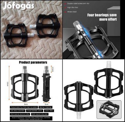 Új alu kerékpár pedál, négy ipari csapágy tengelyenként.
