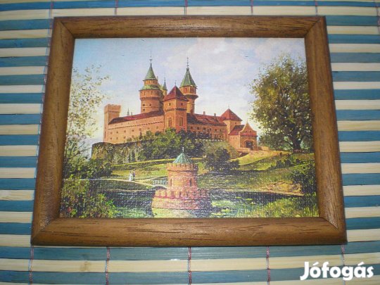 Új aprócska kép fa keretben, dobozában