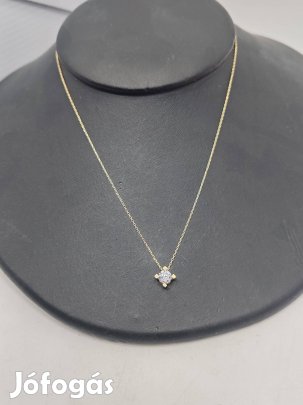 Új arany 14k sárga csúszka medál cirkóniával nyakláncal 35000ft/g