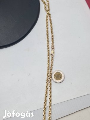 Új arany 14k sárga reszelt anker nyaklánc hosszú Tömör 35000ft/g