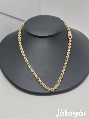 Új arany 14k sárga reszelt anker nyaklánc hosszú Tömör 35000ft/g