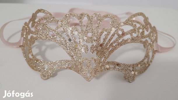 Új arany flitteres farsangi maszk eladó
