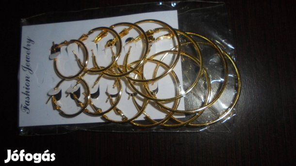Új arany színű bizsu karika fülbevaló - többféle