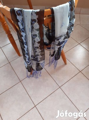 Új aranyszálas rojtos alkalmi női sál 200x55cm