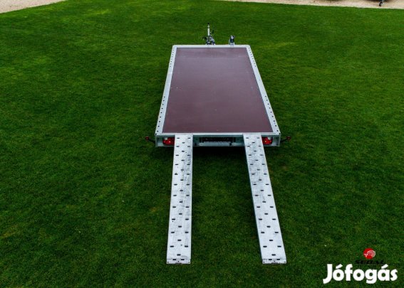 Új autószállító utánfutó - 5x2m - 3000kg - akciósan csak 2.099.000 Ft