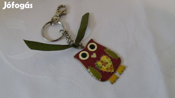 Új bagoly kulcstartó karabinerrel