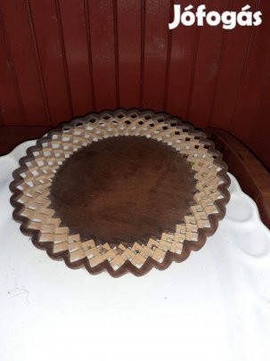 Új bambusz süti tartó tál átm 30cm