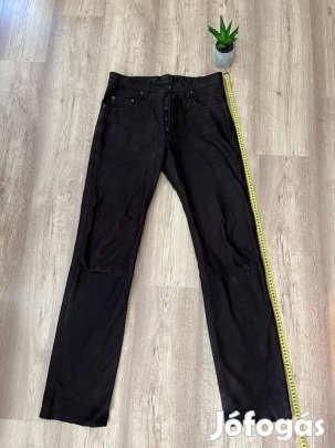 Új barna motoros valódi bőrnadrág Méret M / 32W