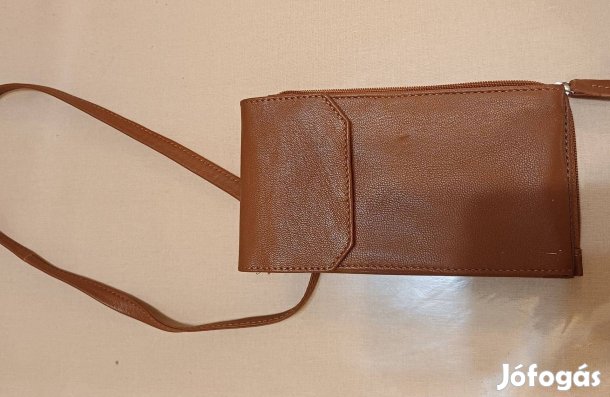 Új barna műbőr pénztárca/mobiltartó
