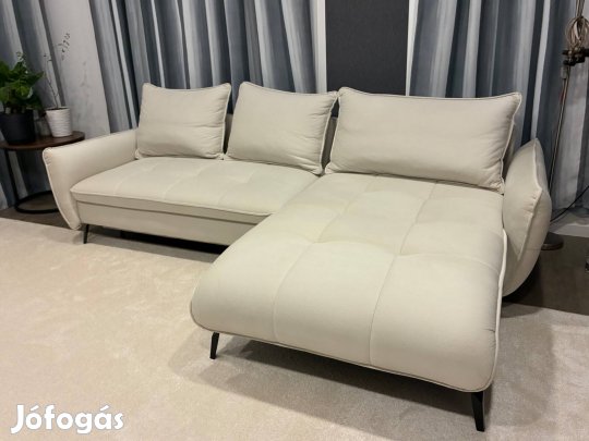 Új bézs modern L-alakú kanapé