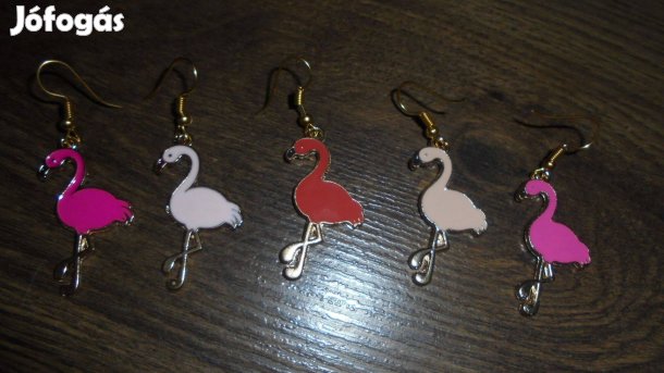 Új bizsu flamingó fülbevaló - több szín