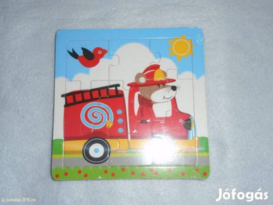 Új bontatlan 9 db-os tűzoltóautó kirakó méret 15*15 cm kirakós