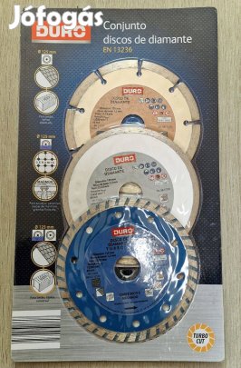 Új bontatlan DURO gyémánt vágókorong-készlet 3db 125mm