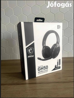 Új bontatlan MSI Immerse GH50 fekete gamer fejhallgató eladó wireles