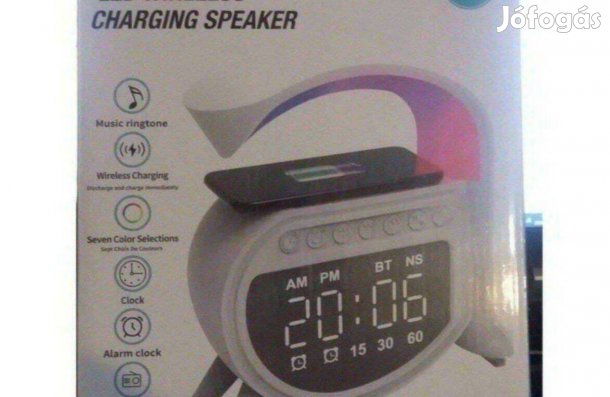 Új bontatlan RGB LED Vezeték nélküli gyorstöltő hangszóróval, ébresztő
