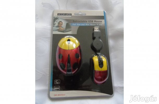 Új bontatlan USB-s katicás egér