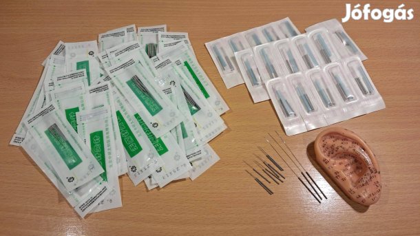 Új bontatlan akupunktúra tű 3cm 500db és demonstrációs fül 1:1 8cm