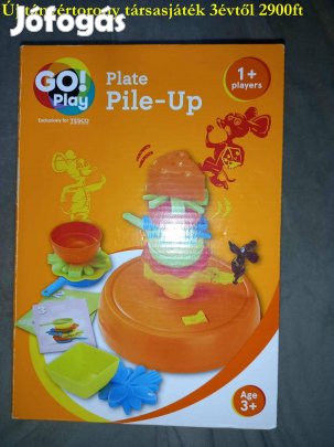 Új bontatlan tányértorony társasjáték, go play, 3évtől, 2900ft