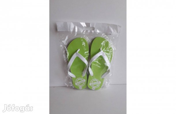 Új bontatlan zöld-fehér színű flip-flop papucs 38-as