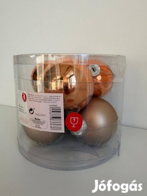 Új bronz gömb karácsonyfadíszek (6 db)