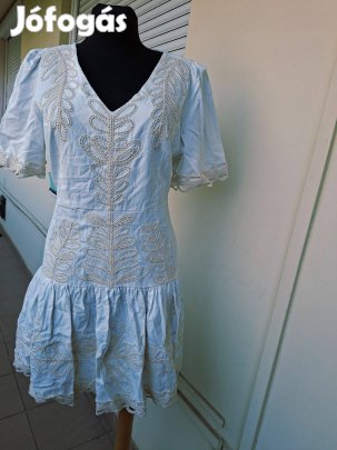 Új cimkés L-es Savida himzett női hófehér ruha