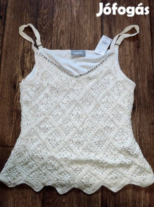 Új címkés Wallis horgolt gyöngyös top felső