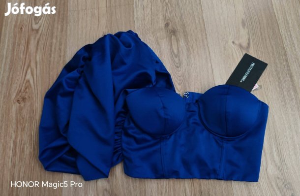 Uj címkés királykék női míder blúz