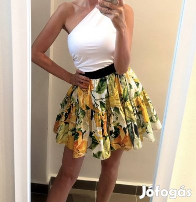 Új citrom mintás pamut szoknya